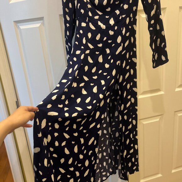 Reformation Sigmund Dress Splatter Printed Midi Length Dress size S-M - Picture 9 of 10